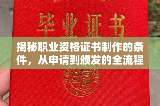 山西揭秘职业资格证书制作的条件，从申请到颁发的全流程解析